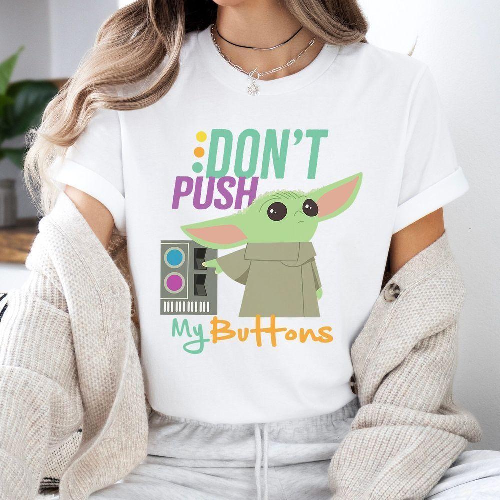 The Mandalorian The Child Dont Touch My Buttons Star Wars Vuitino Shirt